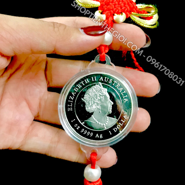 Dây Treo Ô Tô Xu Úc Hình Con Mèo Bạc